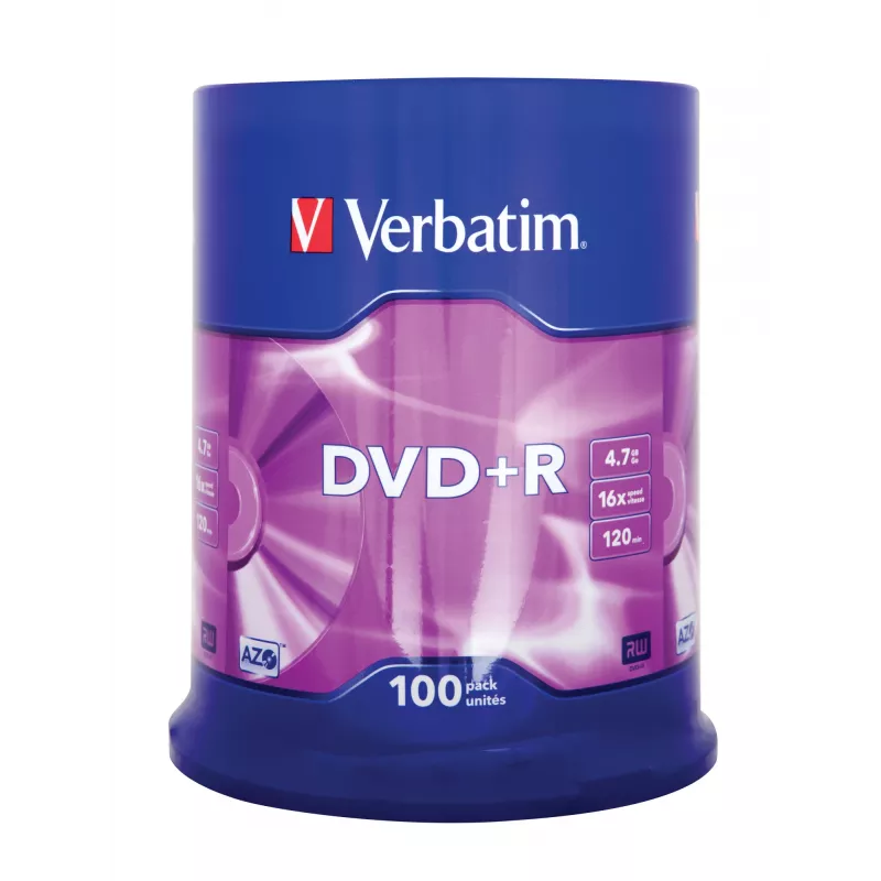 Verbatim DVD+R Matt Silver 4,7 GB 100 Stk.