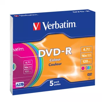 Verbatim DVD-R Colour 4,7 GB 5 Stück