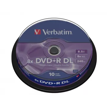 Verbatim VB-DPD55S1, DVD+R DL, 120 mm, Spindel, 10 Stk., 8,5 GB