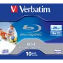Verbatim BD-R SL 25GB 6x Printable 10er-Packung Jewel Case 10 Stück