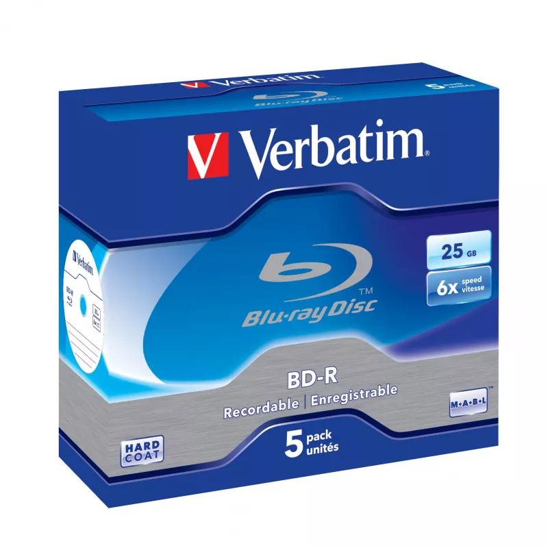 Verbatim 43715 unbespielte Blu-Ray-Disc BD-R 25 GB 5 St.