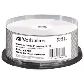 Verbatim BD-R SL 25GB 6x Wide Printable 25er-Spindel - No ID Brand