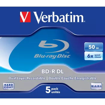 Verbatim 43748 unbespielter Blu-Ray-Rohling BD-R 50 GB 5 Stück