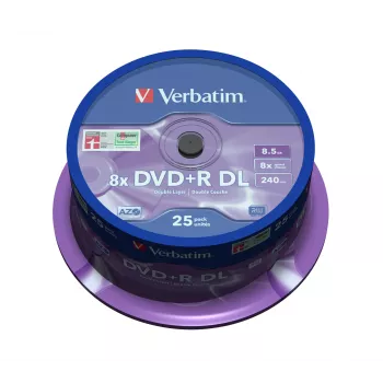 Verbatim DVD+R Double Layer 8x Matt Silber 25er Spindel