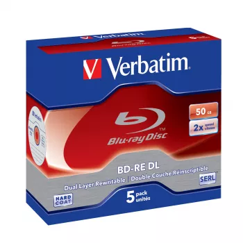 Verbatim BD-RE DL 50GB 2 x 5 Pack Jewel Case 5 Stück