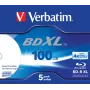 Verbatim BD-R XL 100GB* 4x Wide Inkjet Printable 5 Stück Jewel Case