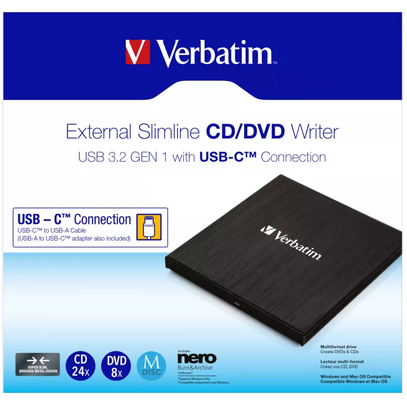 Verbatim 43886 optisches Laufwerk DVD±RW Schwarz