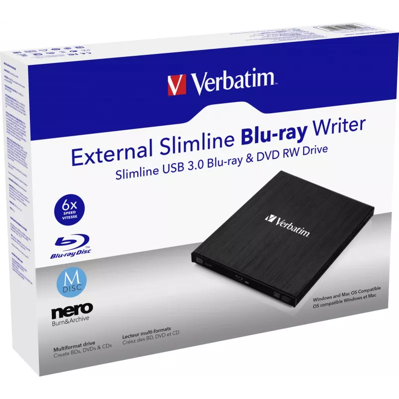 Externes Slimline-Laufwerk Blu-Ray RW Verbatim 43890
