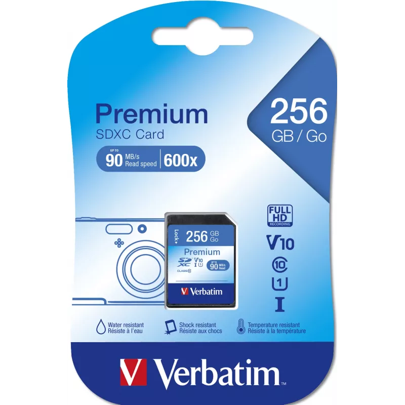 Flash-Speicher Verbatim Premium 256 GB SDXC UHS-I Class 10