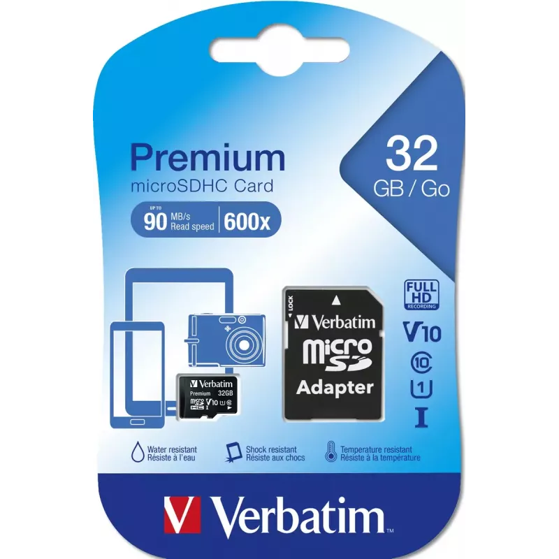 Flash-Speicher Verbatim Premium 32 GB MicroSDHC Class 10 44083