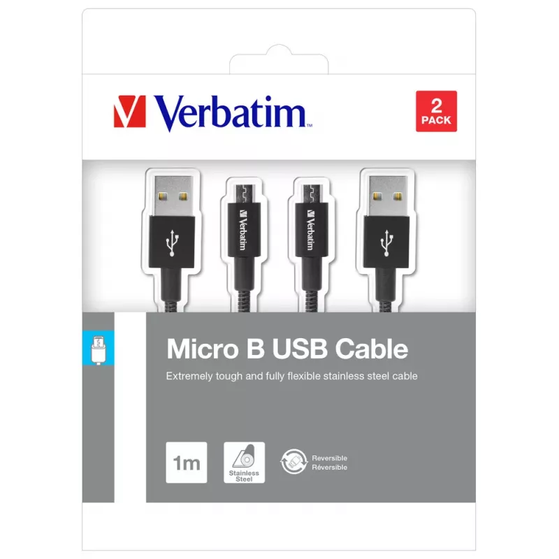 Verbatim 48874 USB-Kabel USB 3.2 Gen 1 (3.1 Gen 1) 1 m Micro-USB A auf USB A Schwarz