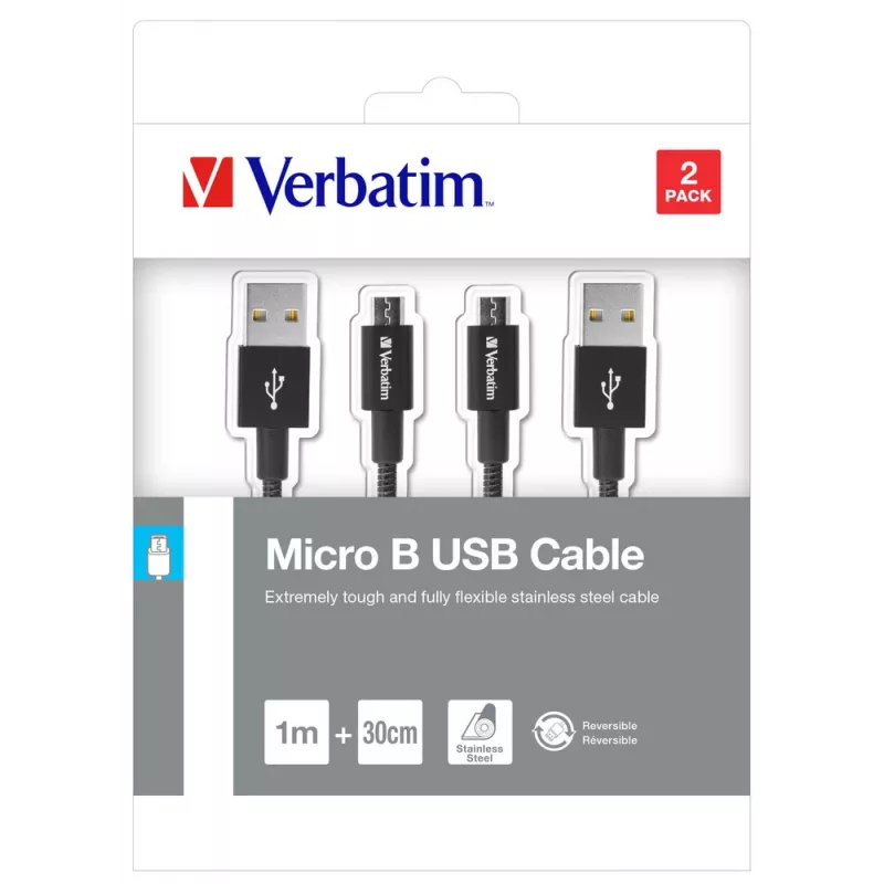 Verbatim 48875 USB-Kabel USB 3.2 Gen 1 (3.1 Gen 1) 1 m Micro-USB A USB A Schwarz