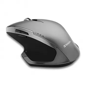 Verbatim 8-Button Wireless Blue LED Maus, Blue LED, RF Wireless, 1600 DPI, Schwarz, Grau