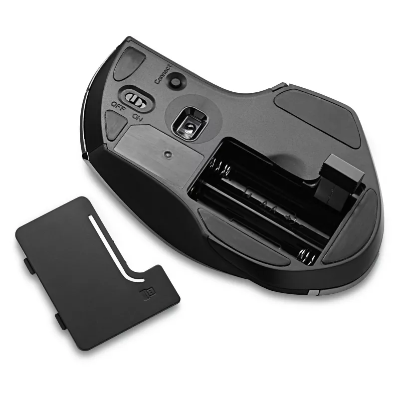 Verbatim 8-Button Wireless Blue LED Maus, Blue LED, RF Wireless, 1600 DPI, Schwarz, Grau