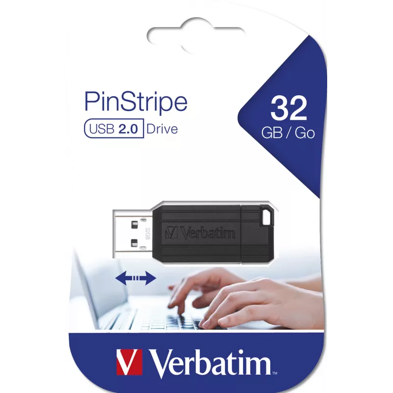 Verbatim PinStripe – USB-Stick 32 GB – Schwarz