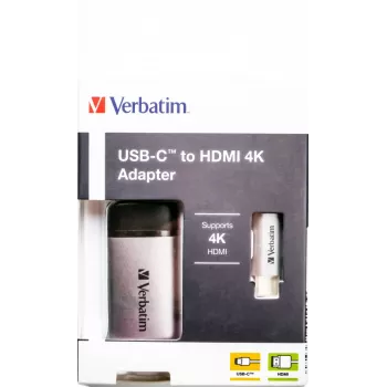 Verbatim 49143 Videokabel-Adapter 0,1 m USB Type-C HDMI Schwarz, Silber