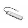 Verbatim USB-C Multiport Hub, vier Ports USB 3.2 Gen 1, USB 3.2 Gen 1 (3.1 Gen 1) Type-C, USB 3.2 Gen 1 (3.1 Gen 1) Type-A, 5000 Mbit/s, Grau, Aluminium, Kunststoff, 0,15 m