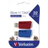 Verbatim Store 'n' Click - USB-Laufwerk 2.0 (3.2 GEN1) - 2x32 GB - Rot/Blau