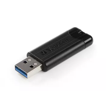 Verbatim PinStripe 3.0 - USB 3.0 Stick 64 GB – Schwarz, 64 GB, USB Typ-A, 3.2 Gen 1 (3.1 Gen 1), Slide, 7 g, Schwarz