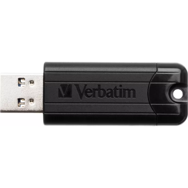 Verbatim PinStripe 3.0 - USB 3.0 Stick 64 GB – Schwarz, 64 GB, USB Typ-A, 3.2 Gen 1 (3.1 Gen 1), Slide, 7 g, Schwarz