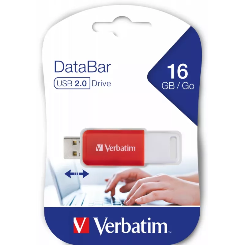 Verbatim DataBar USB-Flash-Laufwerk 16 GB USB Typ-A 2.0 Rot