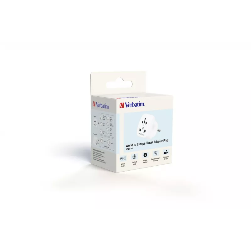 Verbatim World to Europe Adapter WTEU-02 Reiseadapter