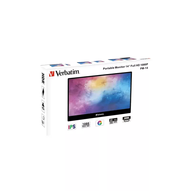 Verbatim 49590 Computermonitor 35,6 cm (14 Zoll) 1920 x 1080 Pixel Full HD LCD Schwarz