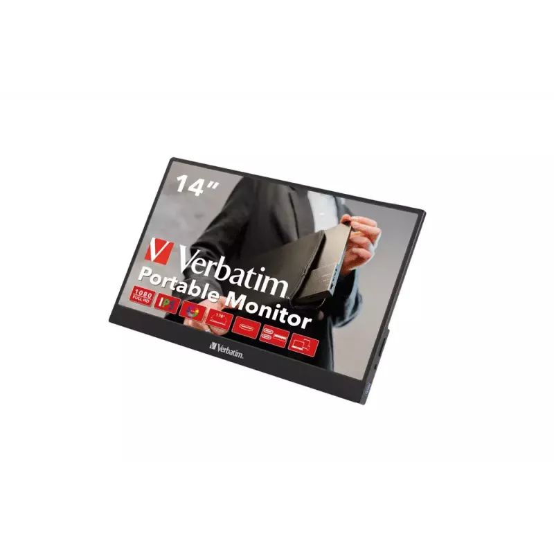 Verbatim 49590 Computermonitor 35,6 cm (14 Zoll) 1920 x 1080 Pixel Full HD LCD Schwarz