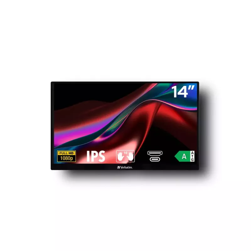 Verbatim 49591 Computermonitor 35,6 cm (14 Zoll) 1920 x 1080 Pixel Full HD LCD Touchscreen Schwarz