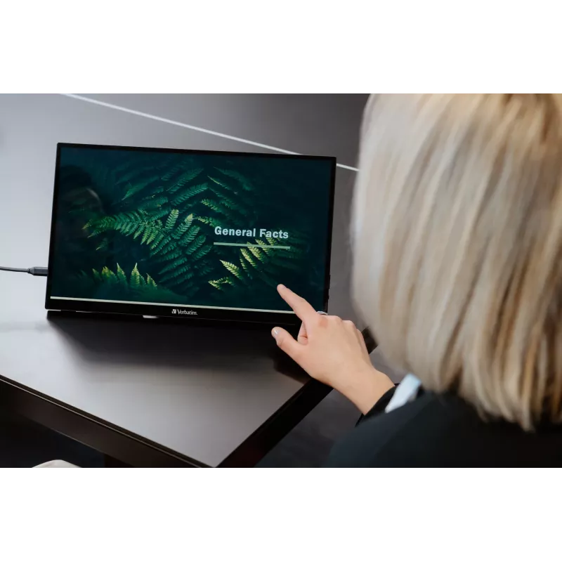 Verbatim 49592 Computermonitor 39,6 cm (15,6″) 1920 x 1080 Pixel Full HD LCD Touchscreen Schwarz