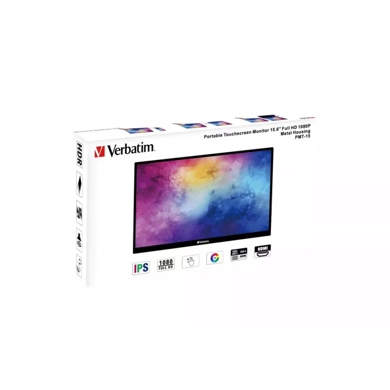 Verbatim 49592 Computermonitor 39,6 cm (15,6″) 1920 x 1080 Pixel Full HD LCD Touchscreen Schwarz