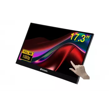 Verbatim 49593 Computer-Bildschirm 43,9 cm (17,3 Zoll) 1920 x 1080 Pixel Full HD LCD Touchscreen Schwarz