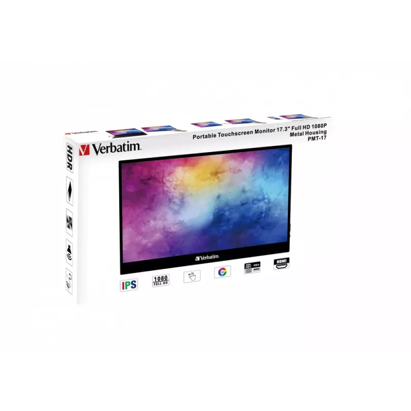 Verbatim 49593 Computer-Bildschirm 43,9 cm (17,3 Zoll) 1920 x 1080 Pixel Full HD LCD Touchscreen Schwarz