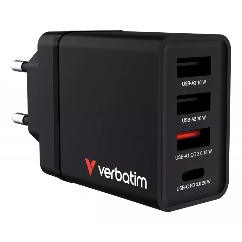 Verbatim 49700 mobiles Ladegerät Universal Schwarz AC Schnellladung Innenbereich