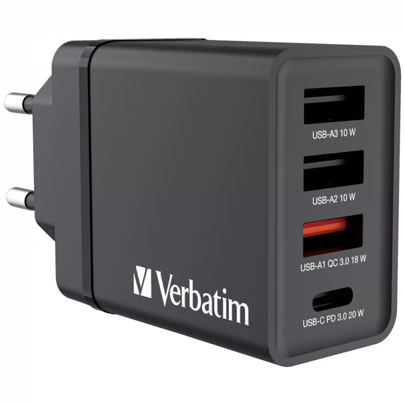 Verbatim 49700 mobiles Ladegerät Universal Schwarz AC Schnellladung Innenbereich