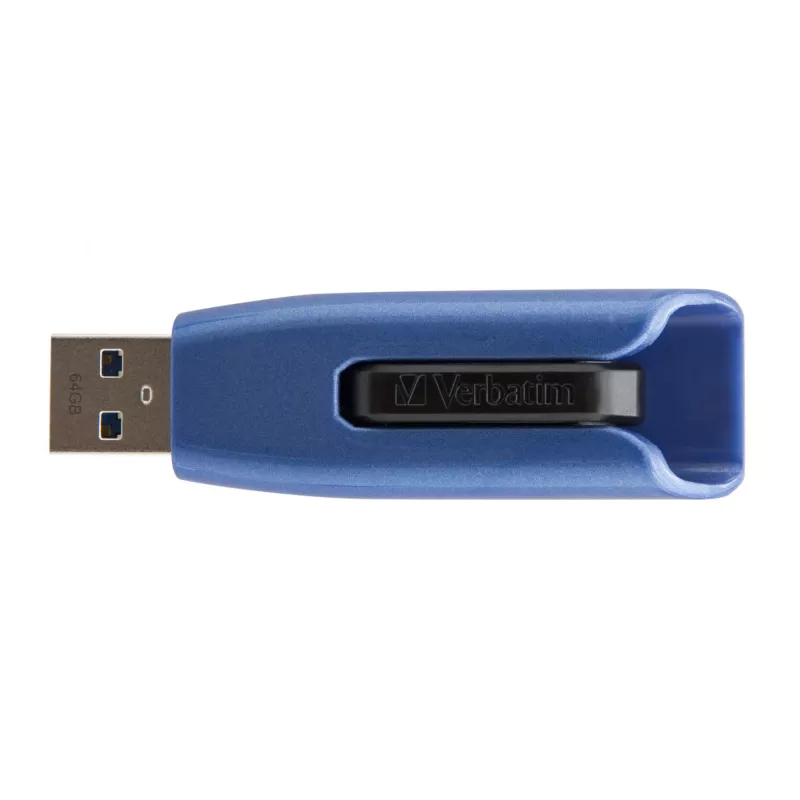 Verbatim V3 MAX - USB 3.0-Laufwerk 64 GB - Blau, 64 GB, USB Typ-A, 3.2 Gen 1 (3.1 Gen 1), Slide, 10 g, Blau