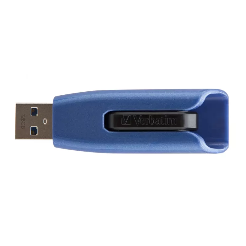 Verbatim V3 MAX - USB 3.0-Laufwerk 128 GB - Blau, 128 GB, USB Typ-A, 3.2 Gen 1 (3.1 Gen 1), 175 MB/s, Slide, Schwarz, Blau