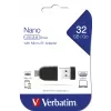 Verbatim Nano - USB 2.0 Laufwerk mit Micro USB Adapter 32 GB - Schwarz