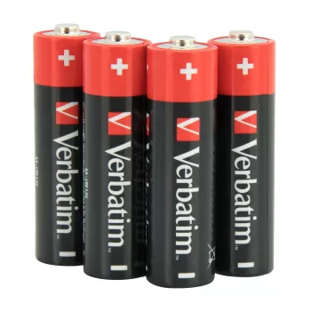 Verbatim AA Alkaline-Batterien, Einwegbatterie, AA, Alkaline, 1,5 V, 10 Stück, Schwarz, Rot