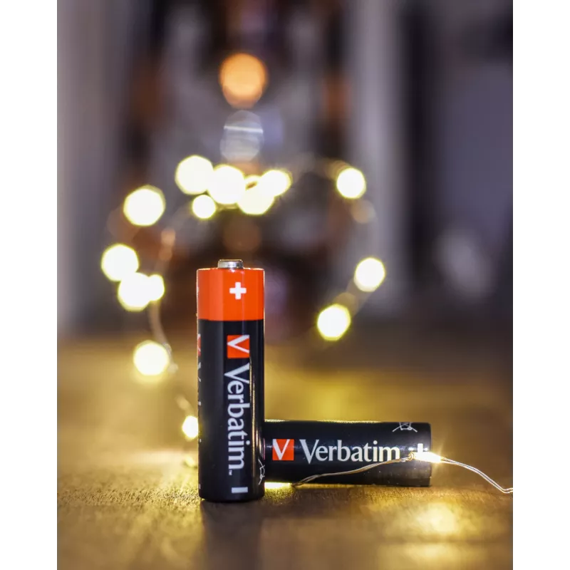 Verbatim AA Alkaline-Batterien, Einwegbatterie, AA, Alkaline, 1,5 V, 10 Stück, Schwarz, Rot