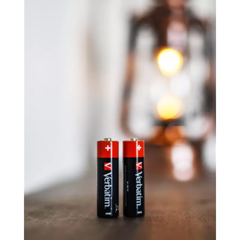 Verbatim AA Alkaline-Batterien, Einwegbatterie, AA, Alkaline, 1,5 V, 10 Stück, Schwarz, Rot