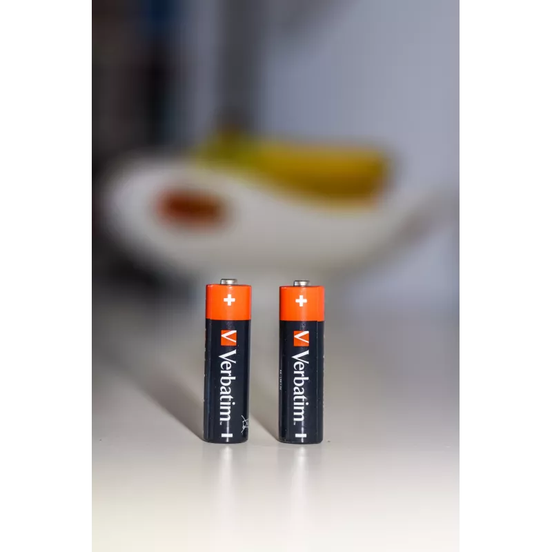 Verbatim AA Alkaline-Batterien, Einwegbatterie, AA, Alkaline, 1,5 V, 10 Stück, Schwarz, Rot