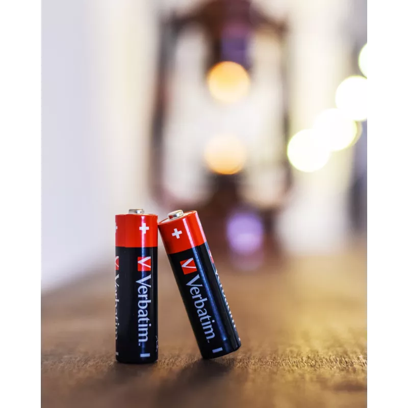 Verbatim AA Alkaline-Batterien, Einwegbatterie, AA, Alkaline, 1,5 V, 10 Stück, Schwarz, Rot