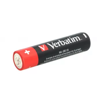 Verbatim AAA 4 Blister-Packung Alkalibatterien, Einwegbatterie, AAA, Alkaline, 1,5 V, 4 Stück, Mehrfarbig