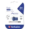 Verbatim Dual - USB 3.0-Laufwerk 64 GB - USB-C / USB-A - Blau
