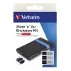 Verbatim Store'N'Go Gehäuse-Kit HDD/SSD-Gehäuse Schwarz, Blau 2,5 Zoll