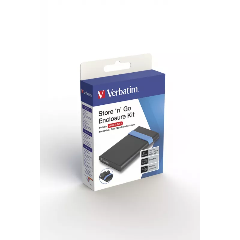 Verbatim Store'N'Go Gehäuse-Kit HDD/SSD-Gehäuse Schwarz, Blau 2,5 Zoll
