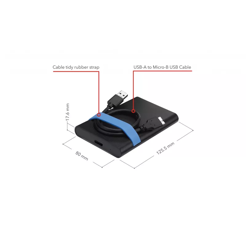 Verbatim Store'N'Go Gehäuse-Kit HDD/SSD-Gehäuse Schwarz, Blau 2,5 Zoll