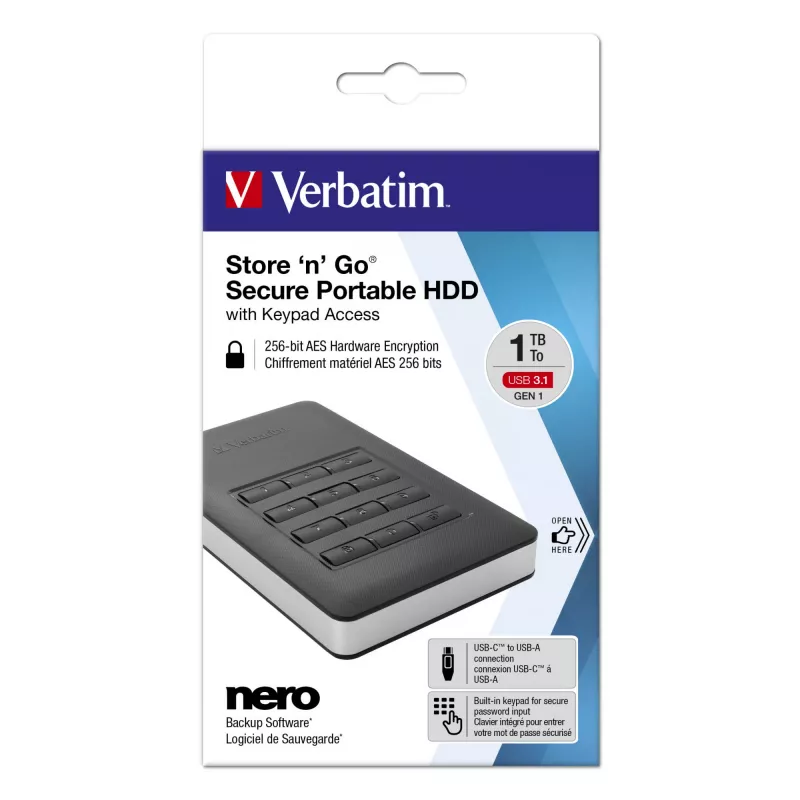 Verbatim Store 'n' Go Secure Portable HDD mit Tastaturzugang 2TB