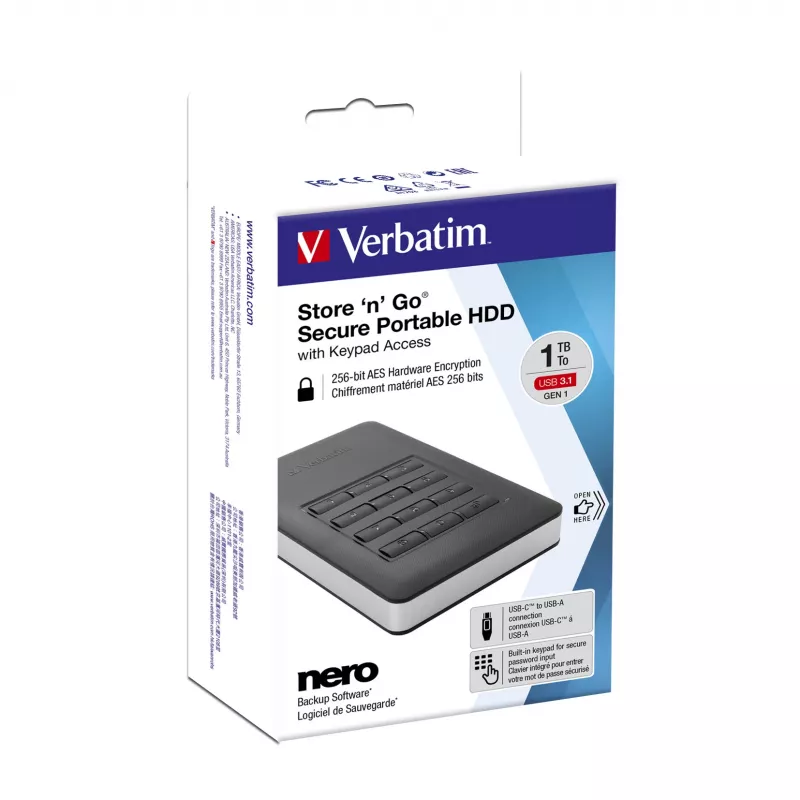 Verbatim Store 'n' Go Secure Portable HDD mit Tastaturzugang 2TB